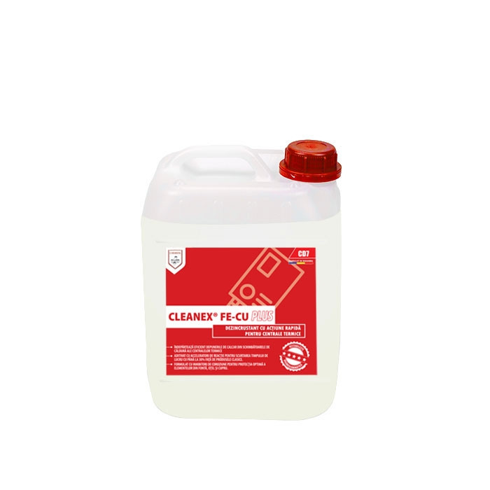 CLEANEX FE-CU PLUS - Dezincrustant cu actiune rapida pentru centrale termice, 5Kg - 4.3L/canistra - imagine 2