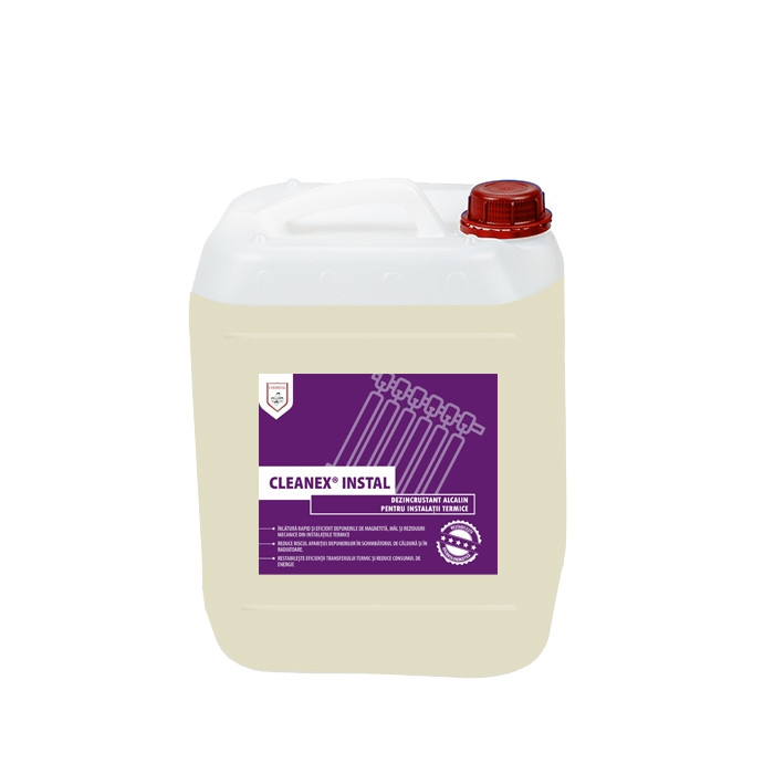 CLEANEX INSTAL - Dezincrustant alcalin pentru curatari grele instalatii termice, 10kg - 7.8L/canistra