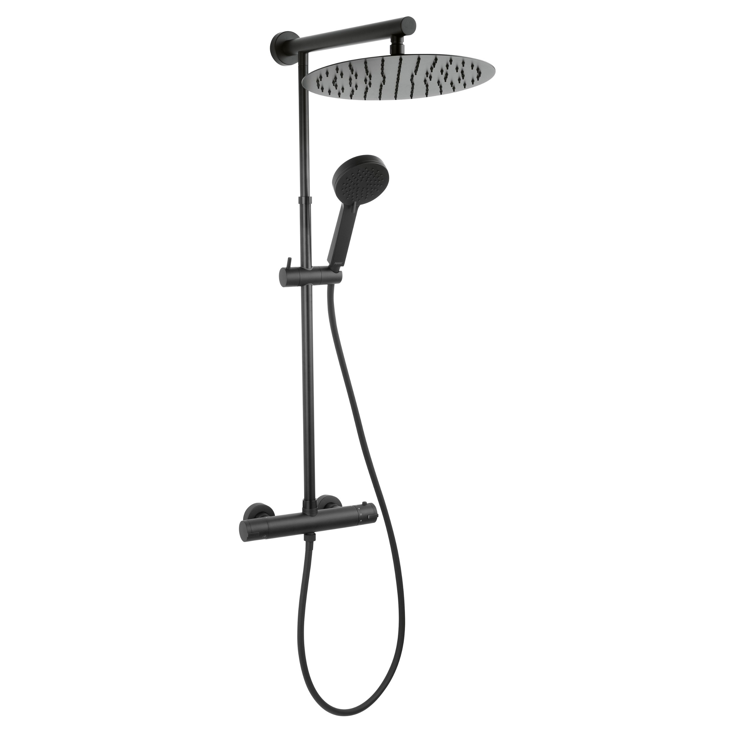 FERRO SET BATERIE TERMOSTATATA +DUS FIX+DUS MOBIL TREVI BLACK