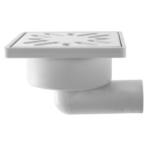 SIFON PARDOSEALA IESIRE LATERALA 32MM GRATAR INOX 100X100MM