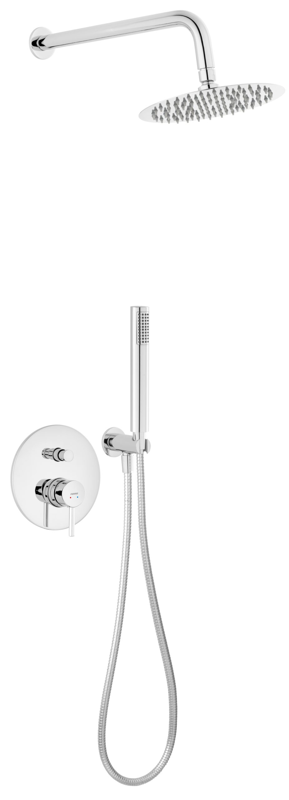 FERRO SET DE DUS COMPLET CIRICULUS CU BATERIE PERETE BCK7U - CROM