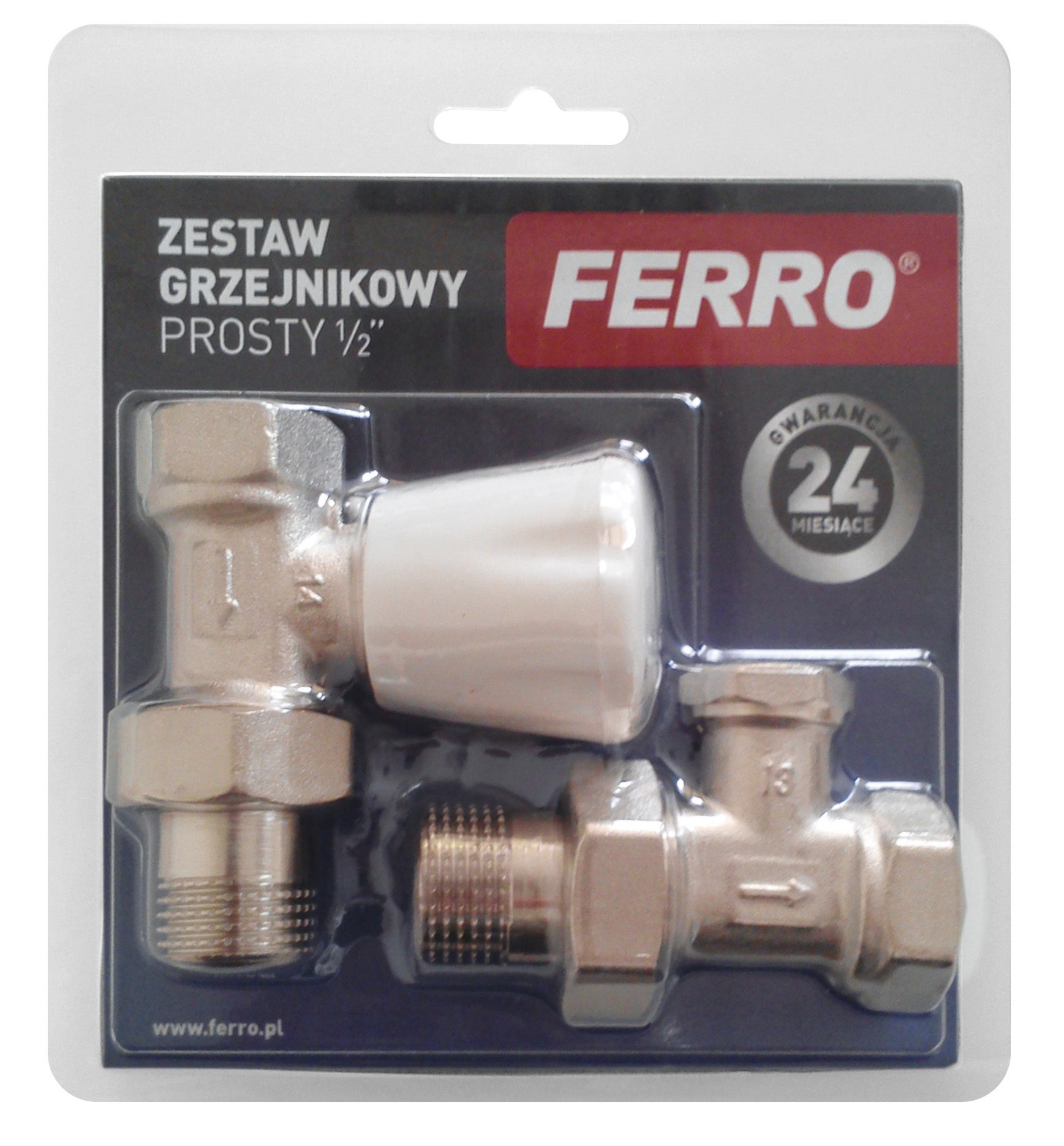 FERRO SET ROBINET RADIATOR+ DETENTOR DREPT 1/2